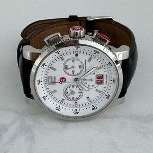 Michele Unisex 42mm Chronograph Watch MW01K00D9001 White Dial